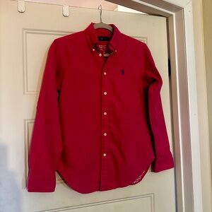 Pink Ralph Lauren button down gingham shirt
